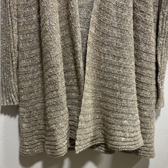 Free People Boho Ribbed Wool Blend Open Front Cardigan Sweater Knit - Picture 6 of 12